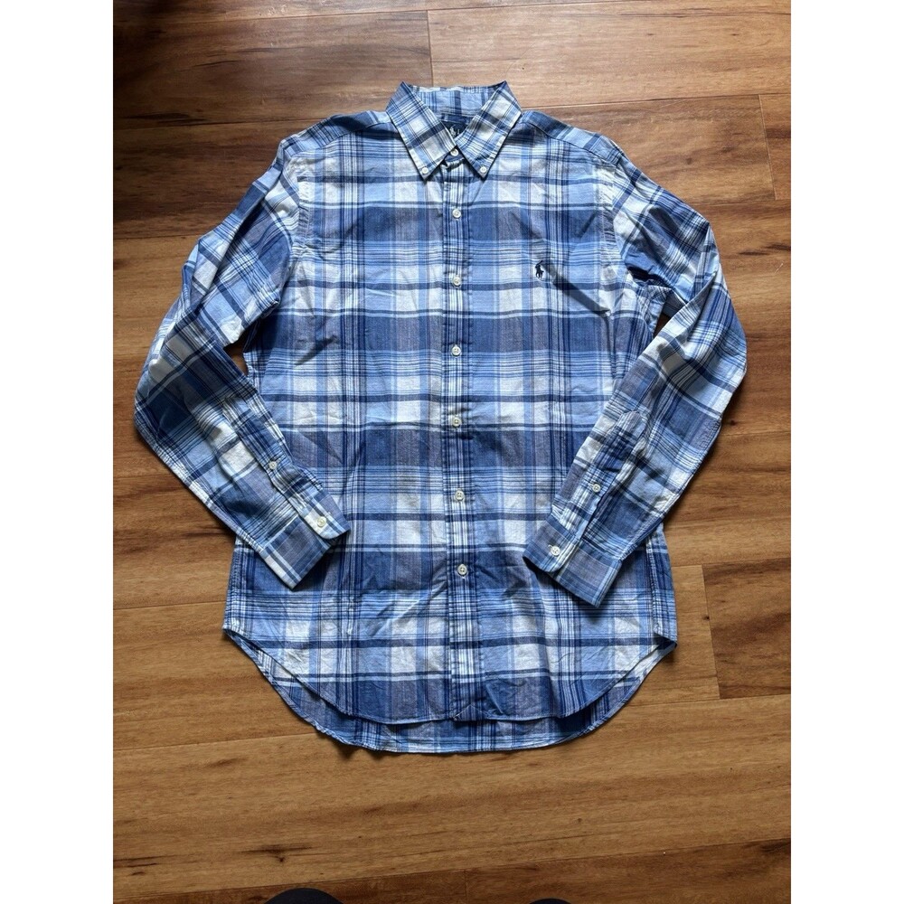 Ralph Lauren Classic Fit Men’s Size Small Blue Plaid Button Down Long Sleeve